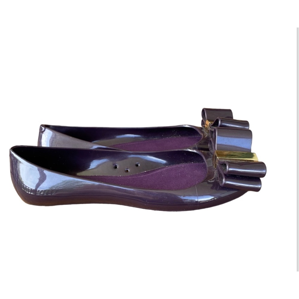 Kate Spade New York Purple Jelly Bow Ballerina Flats Size 6 - Picture 2 of 7
